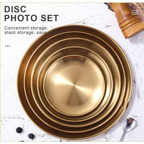 Gold Dining Plate Stainless Steel Home Decor Western Steak Cake Tray Stainless Steel Home Decor