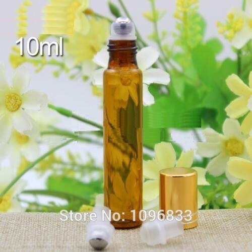 10ML Perfume Roll on Bottle, Parfum Vials, Brown Glass bottles, Empty Glass Bottles, Amber Glass Roll on Bottles, 50pcs/Lot