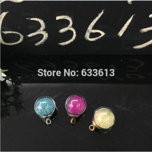 100sets/lot 14mmx4mm ball glass globe & 8mm cap finding set earrings findings glass pandent (no filler, not finished product)