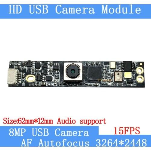 15FPS UVC USB camera module 800W SONY IMX179 AF Autofocus HD face recognition camera support audio