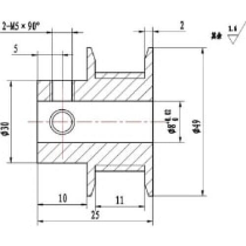 2pcs/lot, HTD3M Pulley 48 Tooth 8mm Bore for 9mm Belt