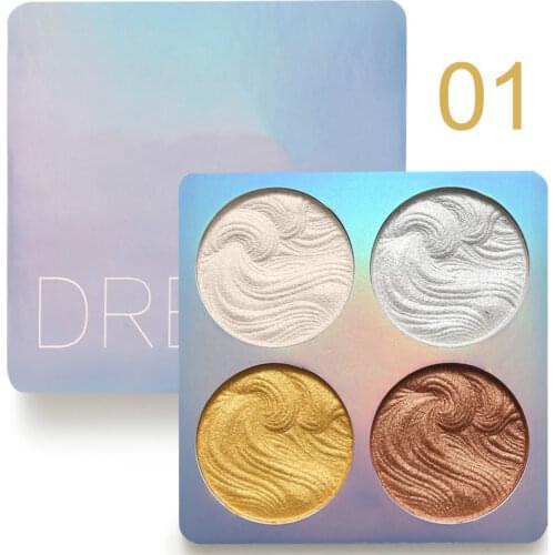 4 Colors Highlighter Makeup Shimmer Baking Powder Highlighter Palette Skin Brighten Highlight Face Contour Bronzer Cosmetics