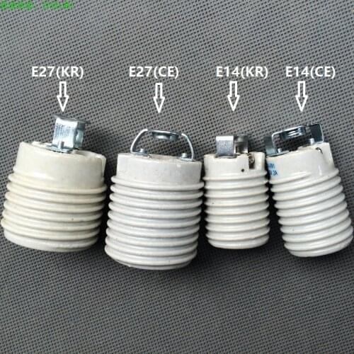 10 pcs Table lamp chandelier E14 E27 CE/KR full-tooth ceramic lamp holder high temperature screw socket ccessories lamp holder