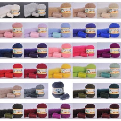 50 grams per person High-quality soft mink wool hand-knitted luxury long-wool cashmere Crochet knitted yarn suitable