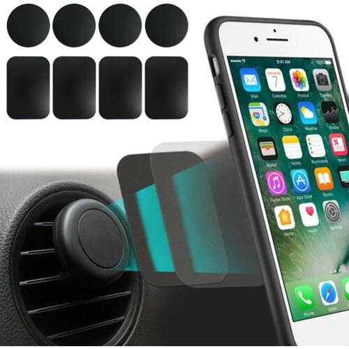 8pcs Metal Plates 0.4mm Thick for Magnetic Car Mount Mobile Cell Phones Universal Iron Sheet Sticker Disk with Adhesive Tape