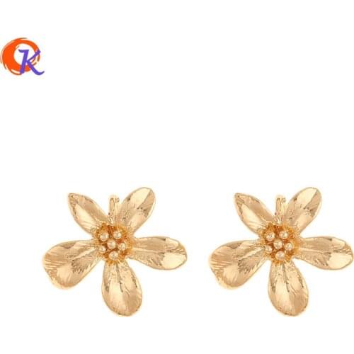 Cordial Design 30Pcs 15*17MM Jewelry Accessories/Charms/Genuine Gold Plating/DIY Making/Flower Shape/Hand Made/Earring Findings
