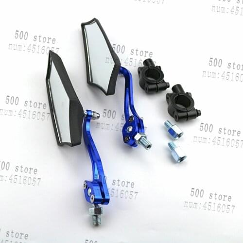 Free shipping blue 8mm 10mm Universal Motorcycle Rear View Mirrors Moped Scooter Motorbike Side Mirror