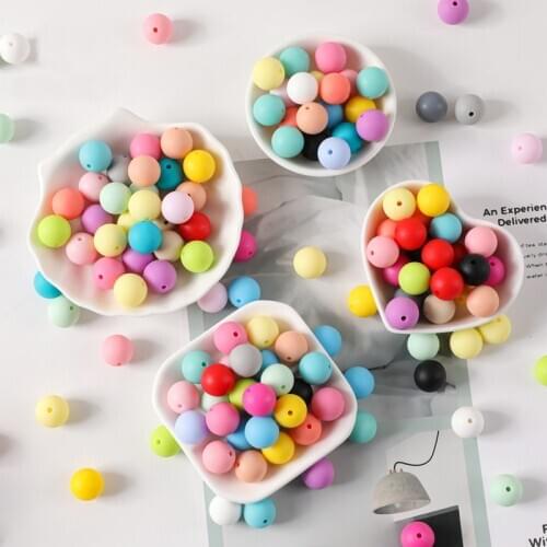 12mm 50pcs Silicone Beads Round Baby Teether Eco-friendly BPA Free Nursing DIY Baby Teething Pacifier Chain Bead Silicone rodent
