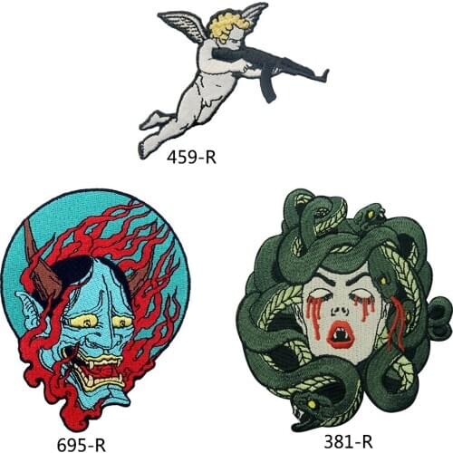 Embird Embroidery Patch for Jackets Samurai Hannya Oni Ceo-Friendly Handmade 3D Applique