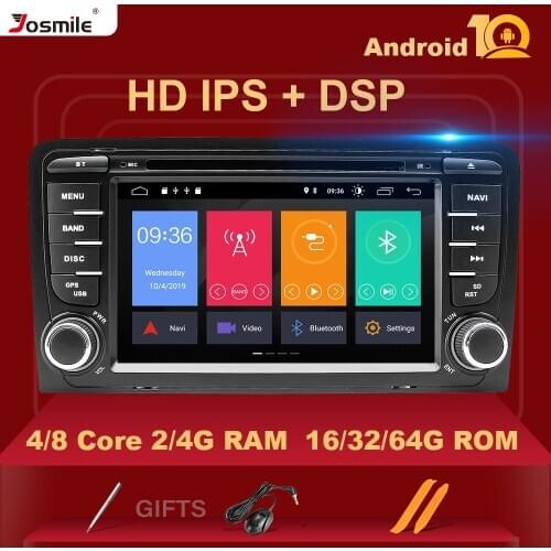 IPS DSP 4GB 2din Android 10 Car DVD Player For Audi A3 8P S3 2003-2012 RS3 Sportback Multimedia Radio Navigation stereohead unit