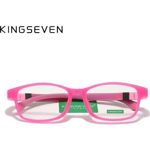 KINGSEVEN Children S Size 46mm Anti-blue Square Blue Light Blocking Kids Glasses TR90 Detachable Computer Gaming Clear Eyewear