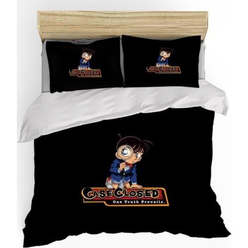 Anime Detective Conan 2/3 Piece Bedding Set Cartoon Kids 3d Printed Duvet Cover Set With Pillowcase Twin Full Queen King Size