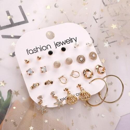 Earrings Set For Women Bohemian Fashion Jewelry 2021 Trend New Geometric Pearl Resin Earrings Party Decoration Gift
