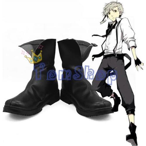 Anime Bungou Stray Dogs Atsushi Nakajima Cosplay Leather Boots Shoes Halloween Costumes Custom Made