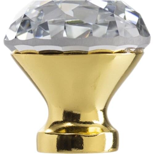 Kitchen Furniture Cabinet Door Handles Drawer Handle Cupboard Door Knob Drawer Pull Crystal with Chrome Gold Color