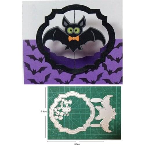 Metal cutting dies cut die mold Halloween Bat Circle Frame Decoration Scrapbook paper craft knife mould blade punch stencils die