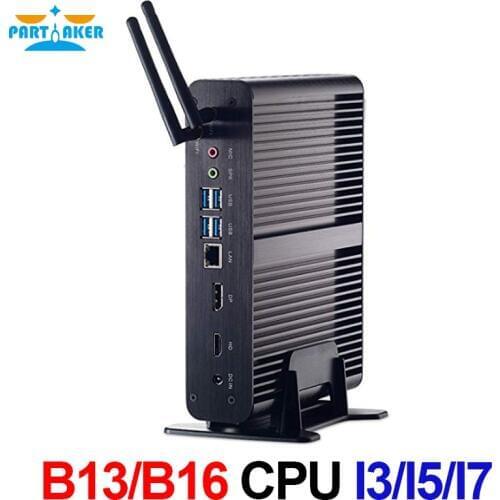 Fanless Mini Computer i7 8550U/10710U i5 8250U/7260U/i3 8145U 2*DDR4 Msata+M.2 SSD Micro PC Win10 Pro Barebone HTPC Nuc VGA HDMI