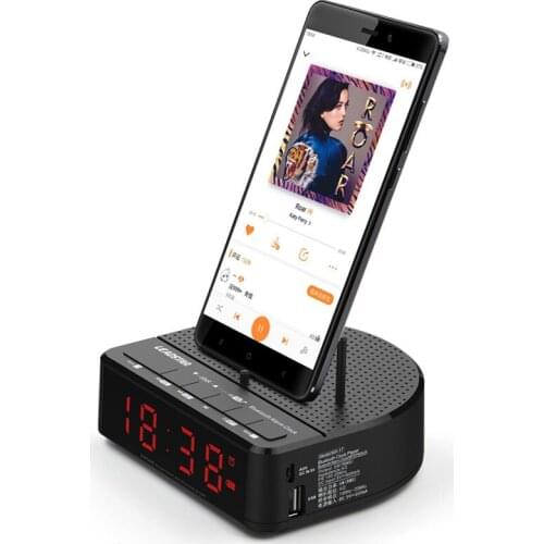 Fashion Multi-Function Wireless Bluetooth Speaker Music Player LED Alarm Clock Digital Display FM Radio FBE3