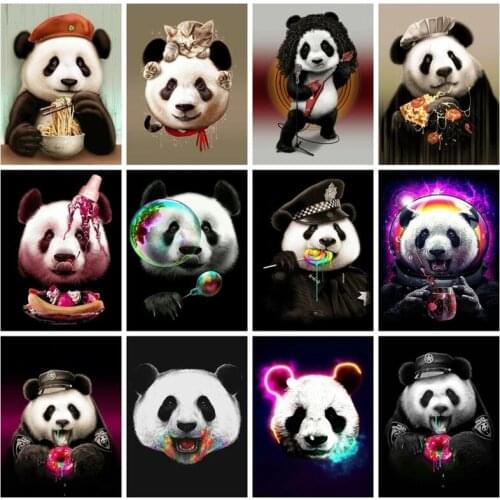 Funny Cute Panda Canvas Paintings Poster and Print Wall Art Animal Picture for Kids Bedroom Living Room Home Decor Gift Cuadros
