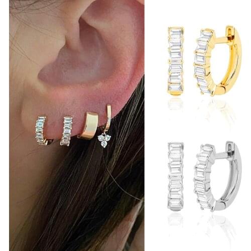 New U-shaped diamond zircon earrings womens retro earrings hoops earrings geometry jewelry 2021