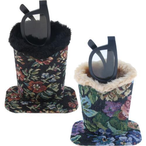 Anti-Scratch Plush Lined Eyeglasses Sunglasses Eyewear Holder Cases Cotton Upright Desk Organizer for Home Office School