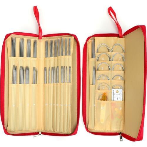 88pcs 25cm 36pcs Straight Knitting Needles 11pcs Circular Needles Knitting Needles Crochet Hook Weave Set with Bag Sewing Kit