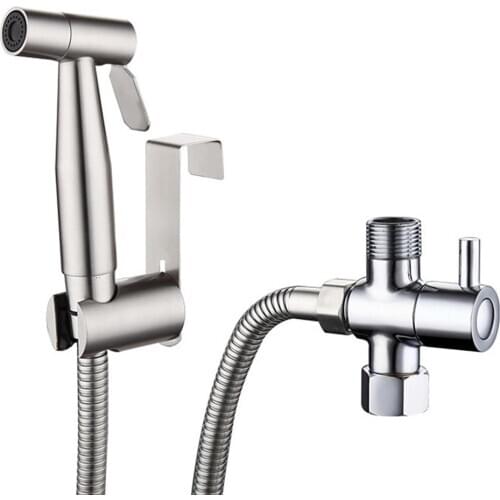 304 Stainless Steel Sprinkler Hand Held Toilet Bidet Sprayer Set Ass Cleaner Spray Nozzle Flusher Diaper Washer Bathroom Accesso