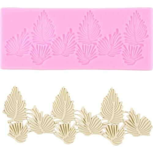 Leaf Lace Border Silicone Molds Wedding Cake Decorating Tools DIY Cupcake Baking Fondant Chocolate Mold Candy Polymer Clay Mould
