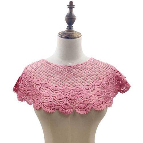 Beautiful Cotton Lace Shawl Hollow Out Embroidered Flowers Lace Collar Trim Clothes Applique Dress Guipure Sewing Accessories
