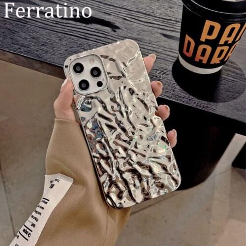 Luxury Silver Tin Foil Pleats Phone Case For iPhone 12 11 Pro Max XR X XS Max Silicone Cover for Huawei P40 P30 Mate40 Pro Nova8