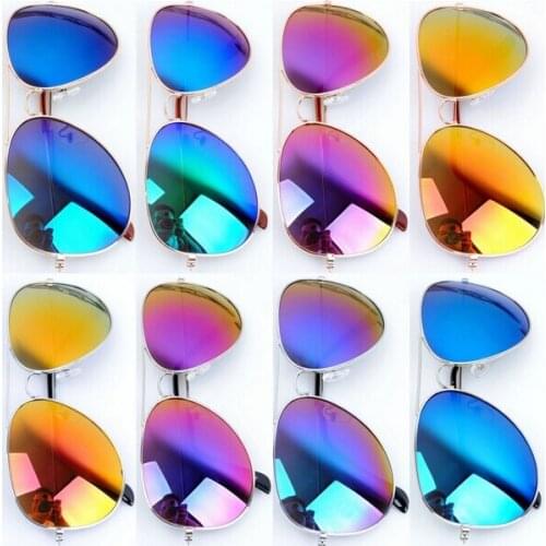 2016 NEW Women&men Multicolor Reflective lens Metal Frame sunglasses Fashion Oculos de sol Gafas eyewears Free Ship GL-5227