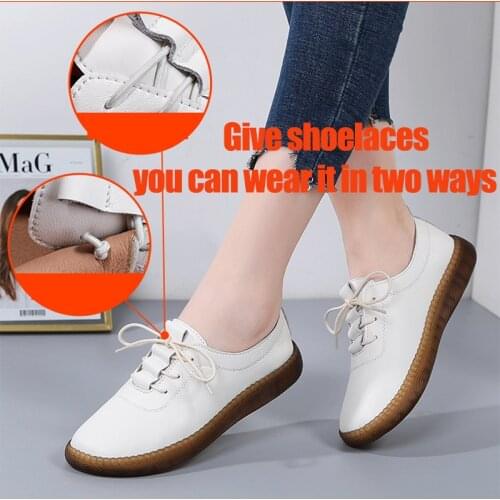 Tilocow Womens Genuine Leather Loafers For Women Lace Up Sport Flats Female Casual Flat Shoes Woman Winter Have Fur Footwear