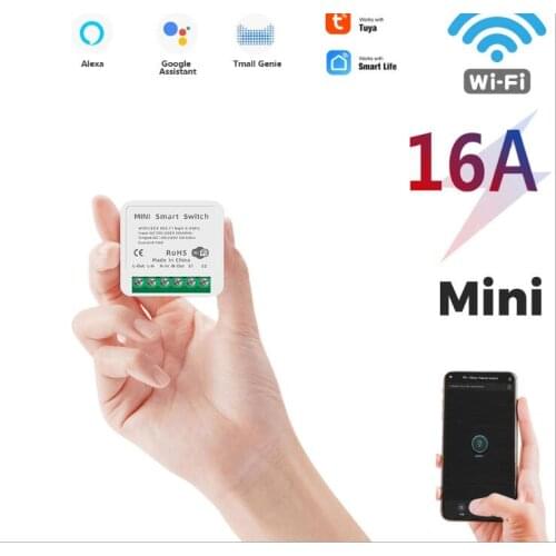 MINI16A Smart Wifi On-Off Device Dual Switch Tuya Concealed Hidden Voice Remote Timing
