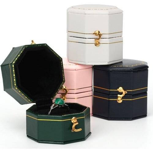 Octagonal Ring Box Jewelry Packaging ring Case Box display Storage Case jewelry Storage Box For Earring Display Storage