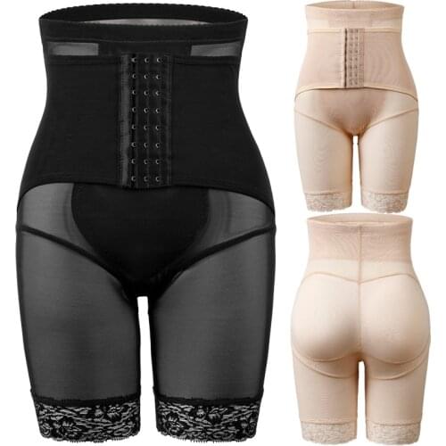 High Waist Trainer Lift Up Butt Lifter Body Shaper with Hooks Firm Tummy Control Panties Shapewear Thigh Slimmer Girdles