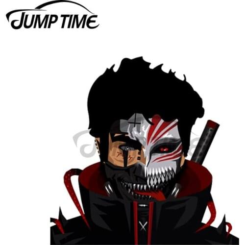 Jump Time 13 x 9.8cm For Anime Samurai Warrior Peeker Funny Car Stickers Scratch-Proof Decal Personality Car Protector Decor
