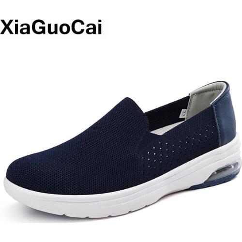 Spring Autumn Women Shoes Loafers Casual Breathable Weightlight Ladies Sneakers Slip-on Leisure Mesh Female Footwear Big Size