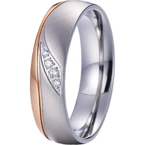 Unique 2019 Wedding Rings bicolor 316L stainless steel womens rings