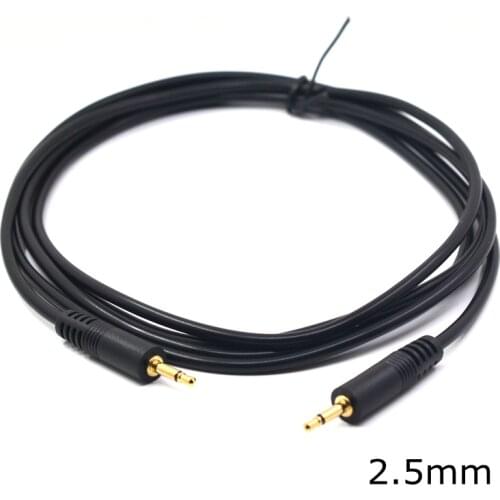 1.8M 2.5 mm Single Channel Mono Plug male To male Single pole extension Cable AV Audio Video Adapter line 6FT