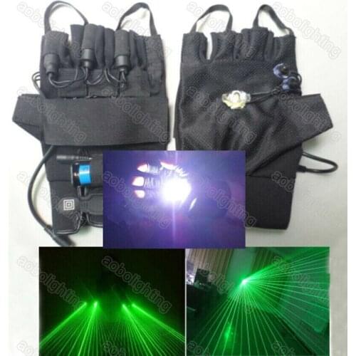 1 Pair Chargeable multi Beam Green Laser Gloves 532nm DJ Club Party Stage Effect disco light party light Lasers 3 Fingers