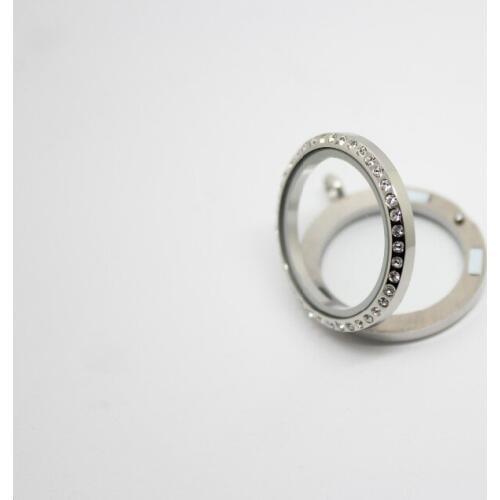 10pcs/lot stainless steel silver crystal glass floating lockets magnetic open memory floating lockets pendant jewelry