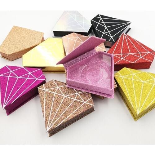 10 Piece Heart-shaped Diamond Private Label Eyelash Package Custom Lashes Box