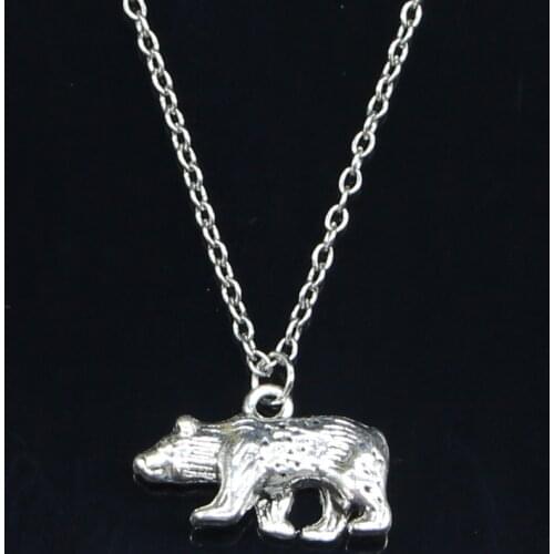 20pcs New Fashion Necklace 24x15mm bear california state flag Pendants Short Long Women Men Colar Gift Jewelry Choker