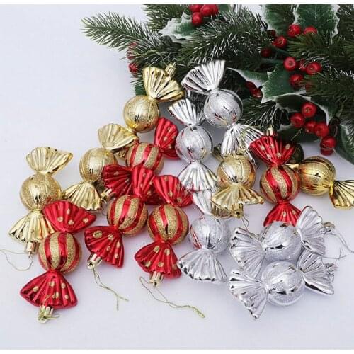 5pcs Candy Shape Christmas Tree Hanging Ornaments Pendants Christmas Decorations For Home Navidad Happy New Year Xmas Gifts 2022
