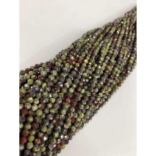 AAAA natural stone dragon blood stone cutting surface 2mm / 3mm / 4mm stone jewelry DIY boutique 38cm