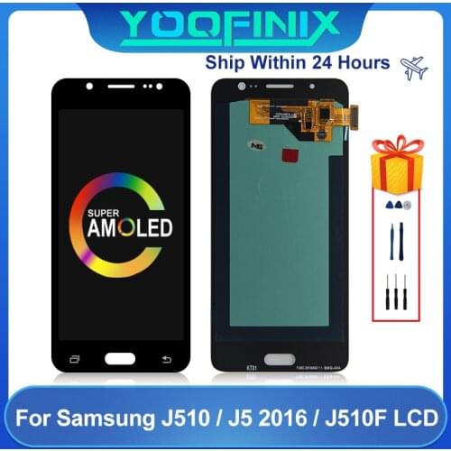 AMOLED For Samsung Galaxy J5 2016 LCD SM-J510FN J510F J510G J510Y J510M Display Touch Screen Digitizer Display Replacement Parts