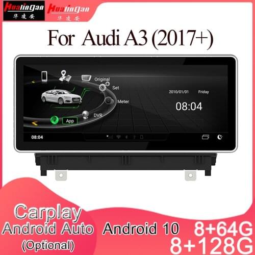 Android 10 Car Multimedia DVD Stereo Radio Player GPS Navigation Carplay Auto for AUDI A3(2017+) Sportback 8v 8p 2din