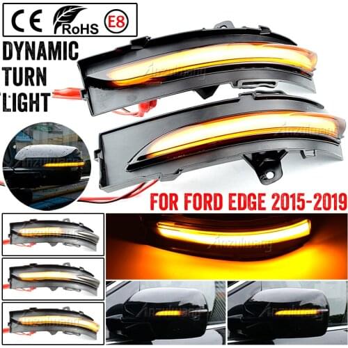 Car LED Dynamic Turn Signal Light For Ford Edge ST 2015-2018 2019 Side Rear View Mirror Indicator Blinker Lamp Accessories