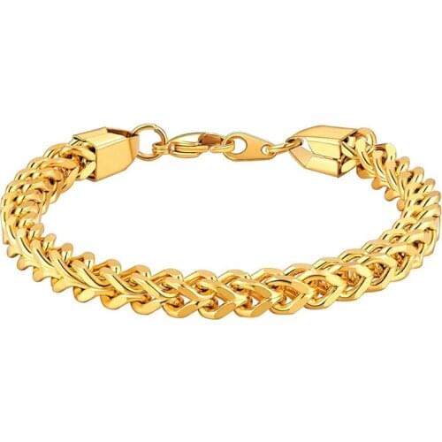 Men and Women Stainless Steel Bracelet Jewelry Personality Hip Hop Punk Bracelet Gilded
