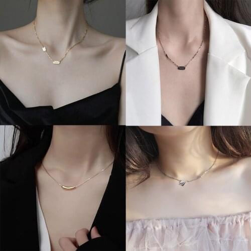 925 Sterling Silver Pin Two color exquisite small necklace, add temperament Christmas gift, recommended for party use